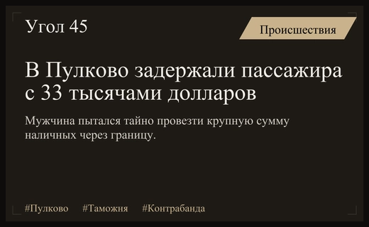 В аэропорту Пулково задержан пассажир с крупной суммой наличных долларов