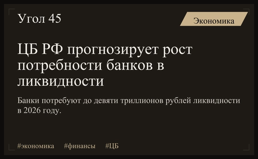 Банк России прогнозирует значительный рост потребности банков в ликвидности до 2026 года