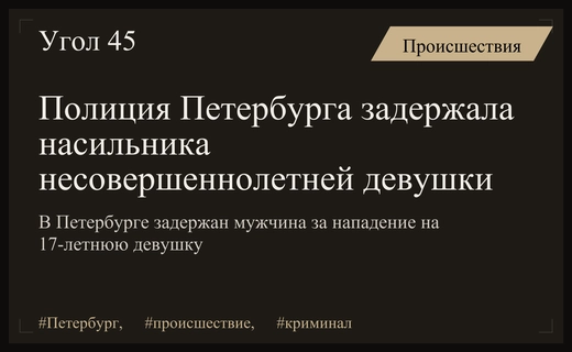 В Санкт-Петербурге задержан мужчина за совершение насильственных действий над несовершеннолетней