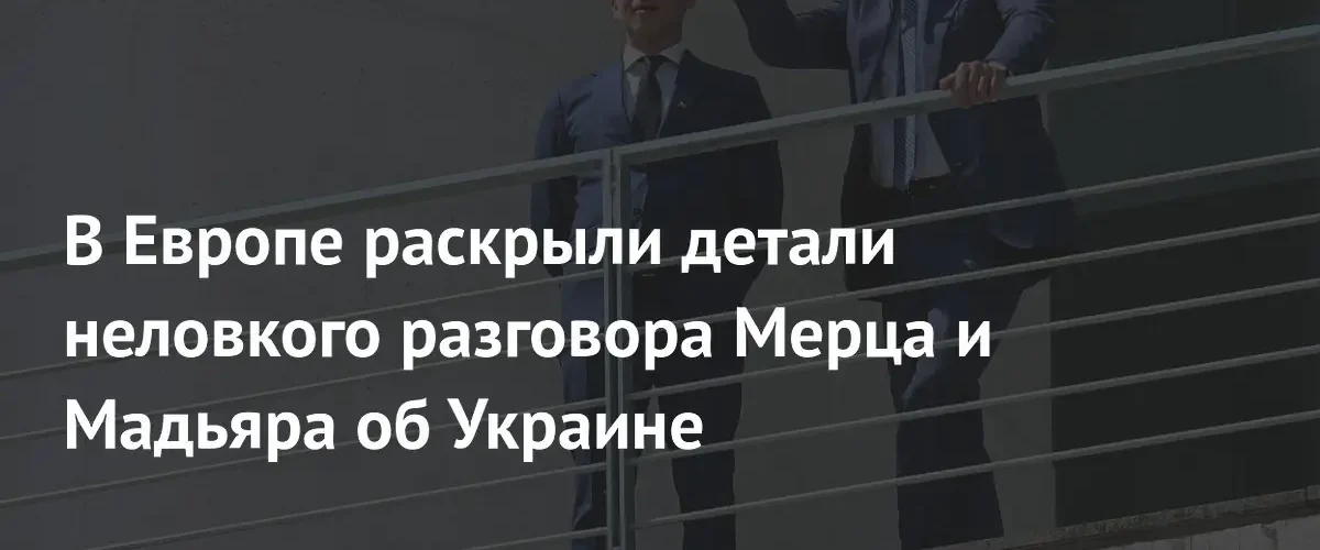 Канцлер Мерц пытался убедить премьера Венгрии в необходимости помощи Украине