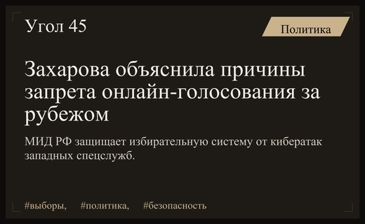 Мария Захарова назвала причины ограничения дистанционного электронного голосования за границей