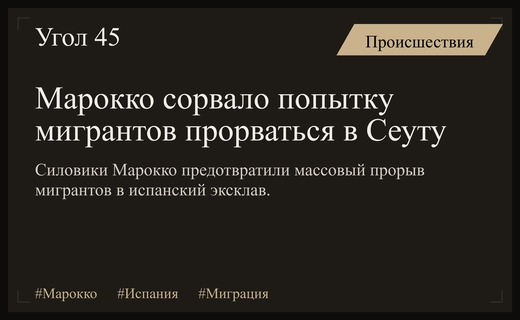 Марокканские власти предотвратили массовый прорыв мигрантов в испанский эксклав Сеута