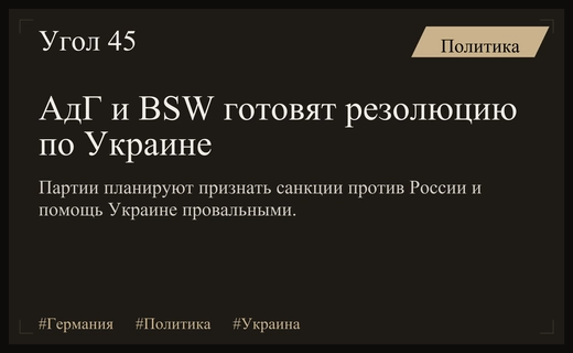 Партии АдГ и BSW готовят резолюцию по Украине в Саксонии-Анхальт