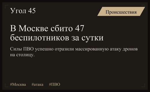 Масштабная атака беспилотников на Москву: силы ПВО уничтожили сорок семь дронов