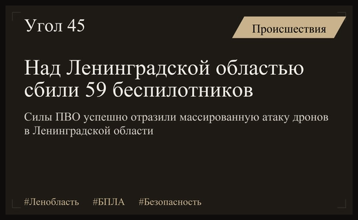 Масштабная атака беспилотников над Ленинградской областью завершилась успешной работой ПВО