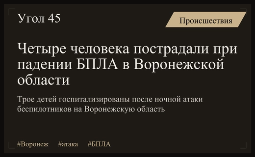 Масштабная атака беспилотников в Воронежской области привела к ранениям детей