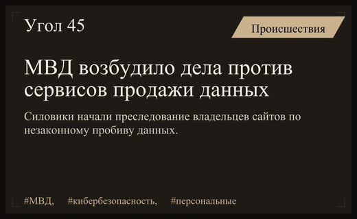 Масштабная борьба с теневым рынком данных: МВД возбудило дела против сервисов пробива