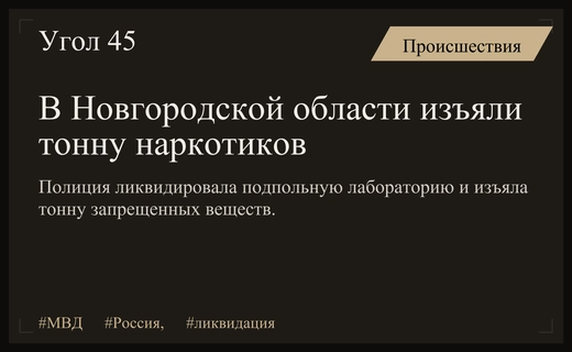 Масштабная ликвидация подпольной лаборатории в Новгородской области: тонна наркотиков изъята лопатами