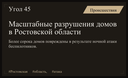 Масштабные разрушения в Ростовской области после ночной атаки беспилотников