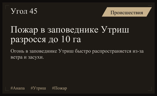 Масштабный пожар в заповеднике Утриш под Анапой охватил десять гектаров