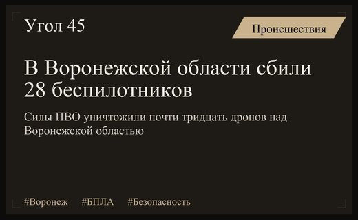 Массированная атака беспилотников на Воронежскую область: подробности ночного инцидента