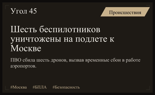 Массированная атака беспилотников на Москву привела к временному закрытию аэропортов