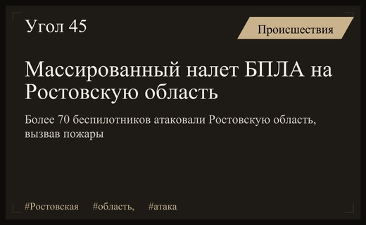 Массированная атака беспилотников на Ростовскую область привела к пожарам и повреждениям