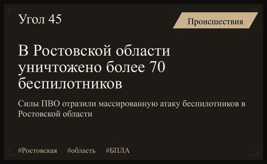 Массированная атака беспилотников на Ростовскую область завершилась успешным отражением