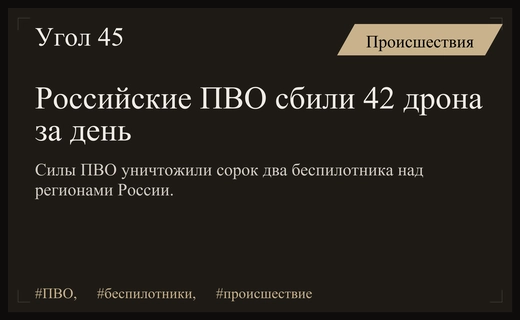 Массированная атака беспилотников: российские ПВО уничтожили сорок два дрона за сутки