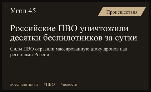 Массированная атака беспилотников: силы ПВО России уничтожили десятки воздушных целей