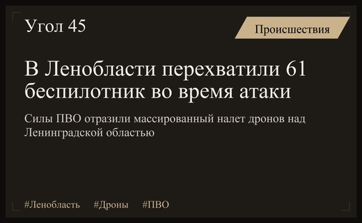 Массированная атака беспилотников в Ленинградской области: перехвачено более шестидесяти дронов
