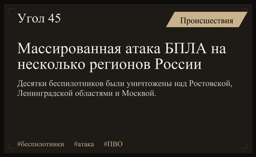 Массированная атака беспилотников затронула Ростовскую область Ленинградскую область и Подмосковье