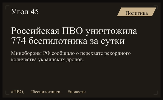 Массированная атака дронов: российские системы ПВО уничтожили семьсот семьдесят четыре беспилотника