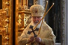 Патриарх Кирилл встретил святые мощи князя Дмитрия Донского в Москве