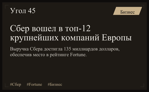Сбер вошел в топ-15 крупнейших компаний Европы по версии Fortune