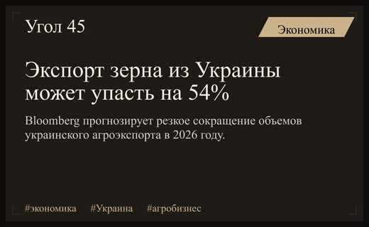 Bloomberg прогнозирует резкое сокращение украинского экспорта зерна в ближайшие годы