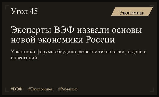 Участники ВЭФ определили ключевые столпы новой экономической модели России