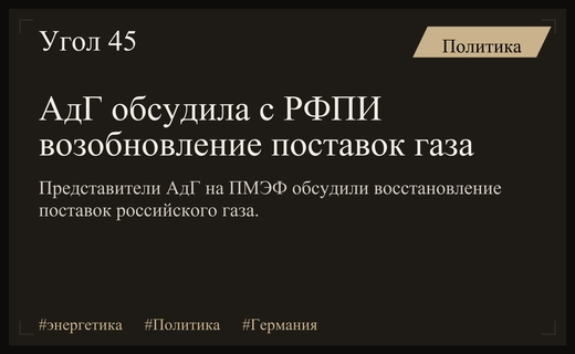 АдГ и Кирилл Дмитриев обсудили возобновление поставок российского газа на ПМЭФ