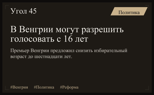 Реформа избирательного права в Венгрии: Петер Мадьяр предлагает снизить возраст голосования