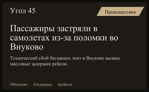Технический сбой во Внуково: десятки рейсов задержаны из-за поломки багажных лент