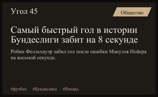 Рекордная ошибка Мануэля Нойера привела к самому быстрому голу в истории Бундеслиги