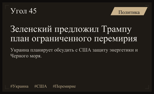 Зеленский планирует обсудить с Трампом формат ограниченного перемирия по энергетике и морю