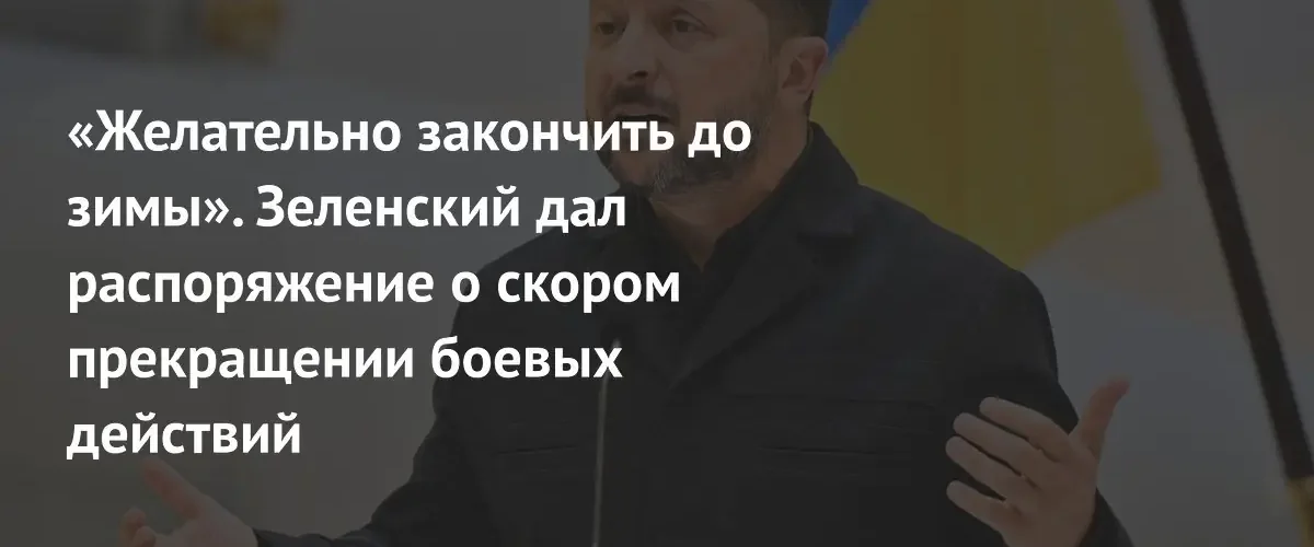 Зеленский поставил цель завершить боевые действия в Украине до зимы