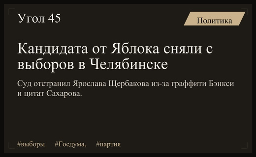 Челябинский суд снял кандидата от Яблока с выборов из-за Бэнкси