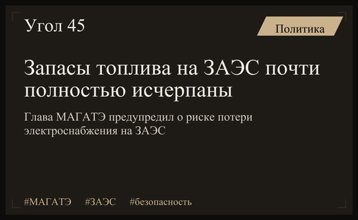 Генеральный директор МАГАТЭ предупредил о критическом истощении топлива на ЗАЭС