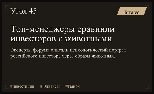 Феникс, медоед или рыба: лидеры финансового рынка описали характер российского инвестора