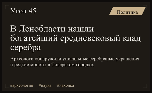 В Ленинградской области обнаружен уникальный клад средневековых серебряных украшений
