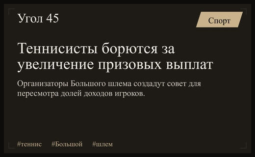 Теннисисты и организаторы Большого шлема создадут совет для пересмотра призовых