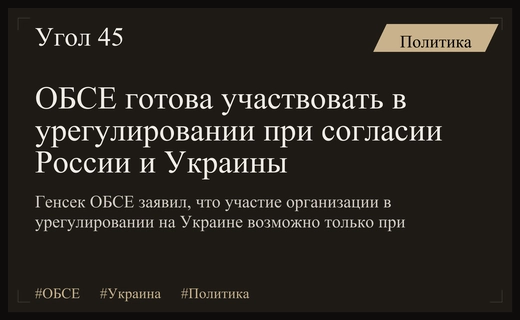 Генсек ОБСЕ назвал условие участия организации в урегулировании на Украине