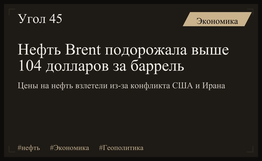 Цены на нефть Brent преодолели отметку 104 доллара из-за конфликта на Ближнем Востоке