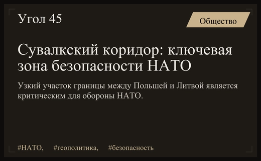 Геополитический узел: почему Сувалкский коридор остается критической зоной НАТО
