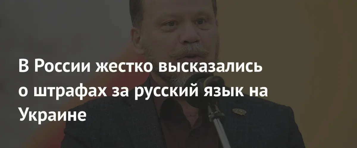 Депутат Госдумы назвал безумием штрафы за использование русского языка в Украине