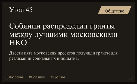 Мэр Москвы Сергей Собянин объявил победителей конкурса грантов для НКО