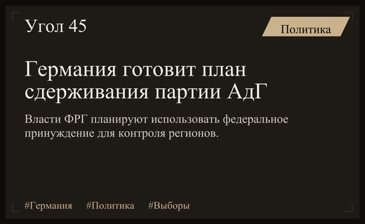 Германия готовит механизм федерального принуждения для сдерживания партии АдГ