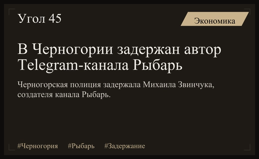 В Черногории правоохранительные органы задержали известного автора канала Рыбарь