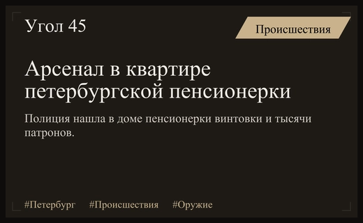 В Петербурге у пенсионерки изъяли арсенал из винтовок и тысяч патронов