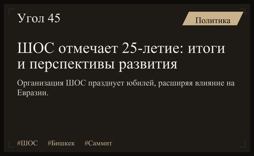 Четверть века Шанхайской организации сотрудничества: итоги развития и новые вызовы