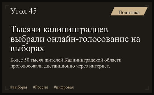 Цифровизация выборов: более 50 тысяч жителей Калининграда проголосовали онлайн