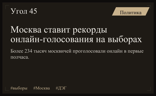 Цифровой скачок: сотни тысяч москвичей проголосовали онлайн в первые полчаса