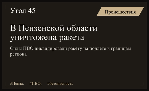 Силы ПВО успешно уничтожили ракету на подлете к Пензенской области